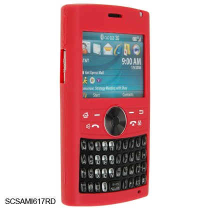Silicone Skin Cover Case for Samsung BlackJack II i617 - Red
