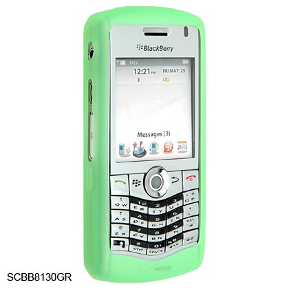 Silicone Skin Cover Case for BlackBerry 8130 Pearl - Green