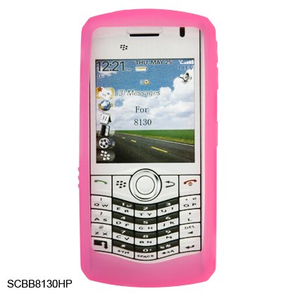 Silicone Skin Cover Case for BlackBerry 8130 Pearl - Pink