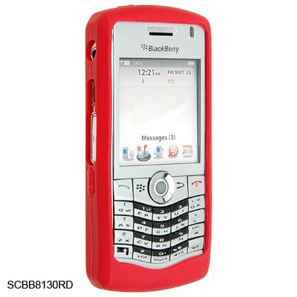 Silicone Skin Cover Case for BlackBerry 8130 Pearl - Red