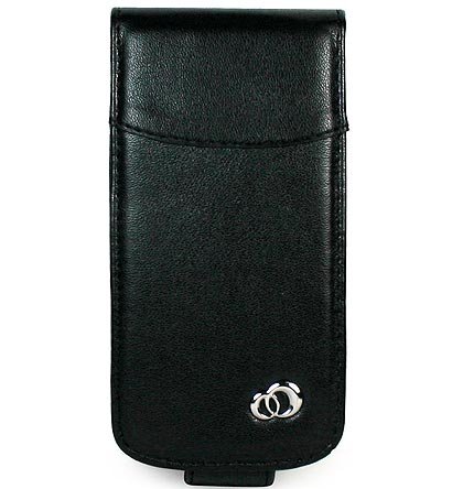 Premium Leather Case for BlackBerry 8130 Pearl - Black