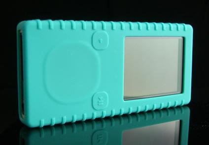 Turquoise Ribbed Silicone Skin Cover Case for Microsoft Zune 4GB / 8GB