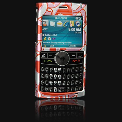 Crystal Shield Protector Case for Samsung BlackJack II (SGH-i617) - Red Hearts