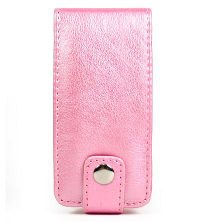 Leather Pouch Case for Microsoft Zune 4GB / 8GB - Metallic Pink