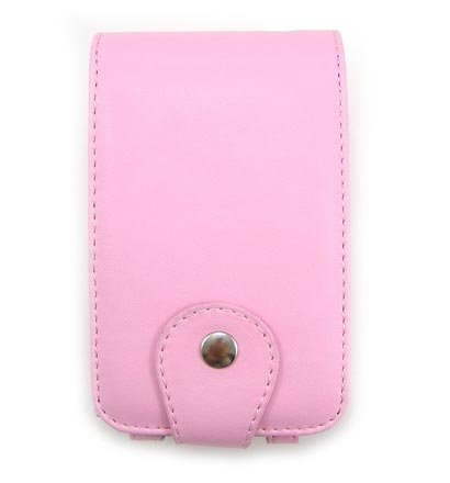 Vertical Leather Flip Cover Pouch Case for Creative Zen Vision M - Baby Pink