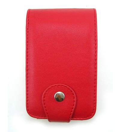 Vertical Leather Flip Cover Pouch Case for Creative Zen Vision M - Red