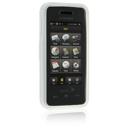 Silicone Skin Cover Case for Samsung Instinct M800 - White