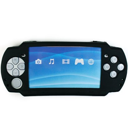 Silicone Skin Cover Case for Sony PlayStation Portable (PSP 2000) Slim - Black
