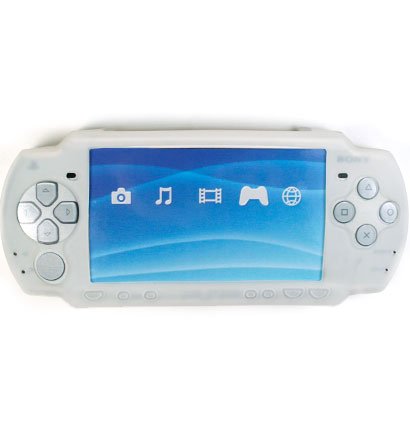 Silicone Skin Cover Case for Sony PlayStation Portable (PSP 2000) Slim - White