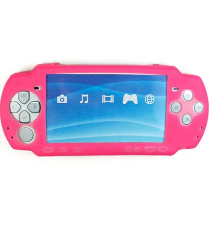 Silicone Skin Cover Case for Sony PlayStation Portable (PSP 2000) Slim - Pink