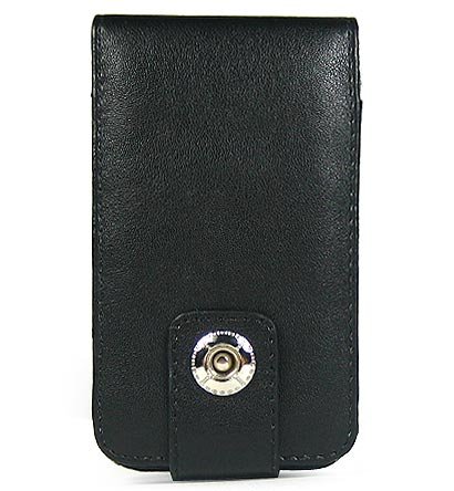 Leather Flip Cover FOLIO Carrying Case for Apple iTouch MP3 Music Video Player - Black