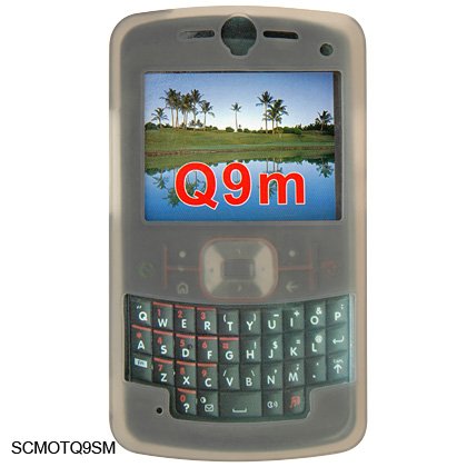 Soft Rubber Silicone Skin Cover Case for Motorola Q9m Cell Phone - Gray