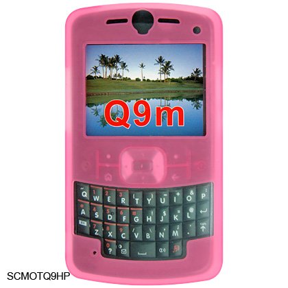 Soft Rubber Silicone Skin Cover Case for Motorola Q9m Cell Phone - Pink