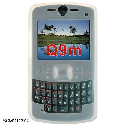 Soft Rubber Silicone Skin Cover Case for Motorola Q9m Cell Phone - White