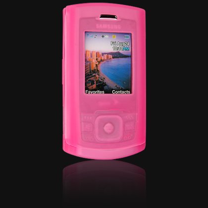 Soft Rubber Silicone Skin Cover Case for Samsung M520 Cell Phone - PINK