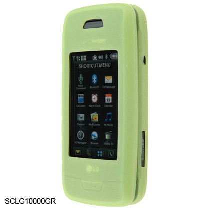 Soft Rubber Silicone Skin Cover Case for LG Voyager VX10000 - Green