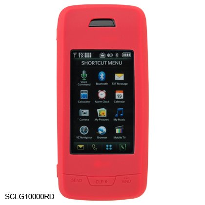 Soft Rubber Silicone Skin Cover Case for LG Voyager VX10000 - Red