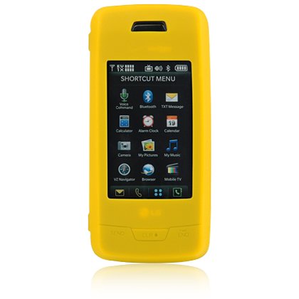 Soft Rubber Silicone Skin Cover Case for LG Voyager VX10000 - Yellow