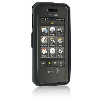 BLACK Soft Rubber Silicone Skin Case Cover for SAMSUNG INSTINCT M800 Cell Phone