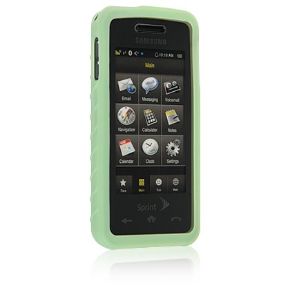 GREEN Soft Rubber Silicone Skin Case Cover for SAMSUNG INSTINCT M800 Cell Phone