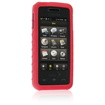 RED Soft Rubber Silicone Skin Case Cover for SAMSUNG INSTINCT M800 Cell Phone