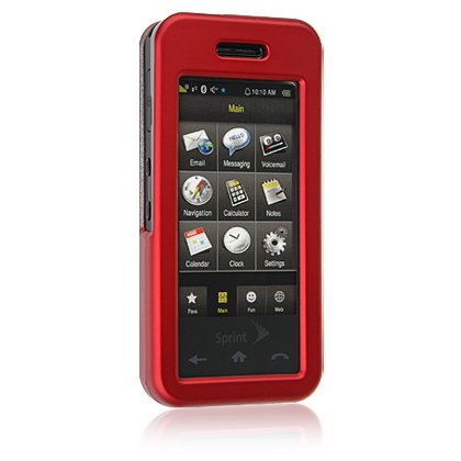 RED Hard Plastic Face Plate Shield Protector Case for SAMSUNG INSTINCT M800 Cell Phone