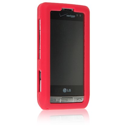 RED Soft Rubber Silicone Skin Cover Case for LG DARE VX9700 Cell Phone