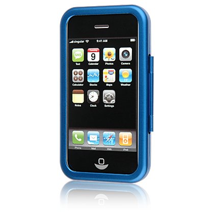 BLUE Aluminum Hard Shell Shield Protector Case for Apple iPhone 3G 2nd Generation Cell Phone