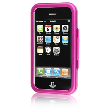 PINK Aluminum Hard Shell Shield Protector Case for Apple iPhone 3G 2nd Generation Cell Phone