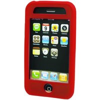 Silicone Rubber Jelly Case for Apple iPhone 3G - SOLID RED