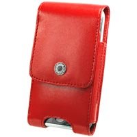 Red Vertical Noble Case with Cellet Removable Spring Clip & Swivel Clip for Apple iPhone 3G