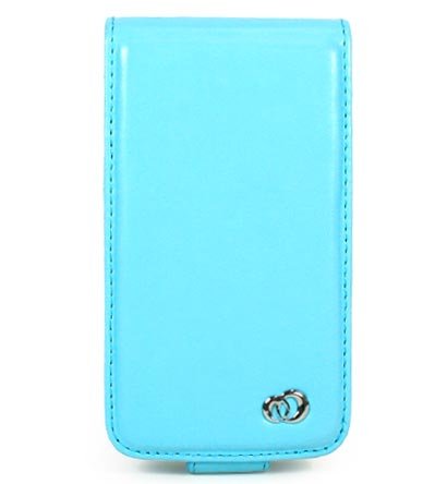 VERTICAL Leather Carrying Case Cover for Apple iPhone 3G - BLUE