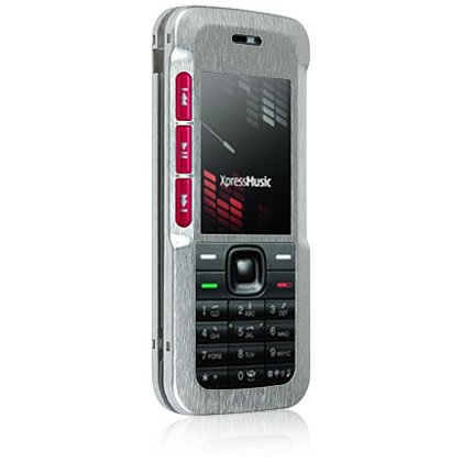 Hard Aluminum Shield Protector Case for Nokia 5310 Cell Phone - Silver