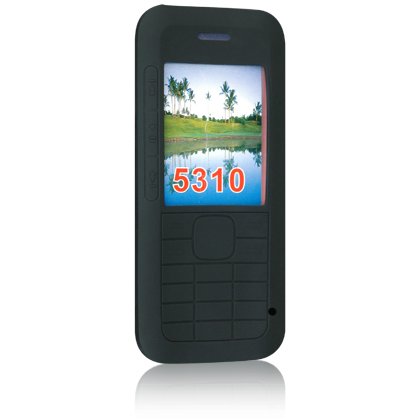 Silicone Skin Cover Case for Nokia 5310 Cell Phone - Black