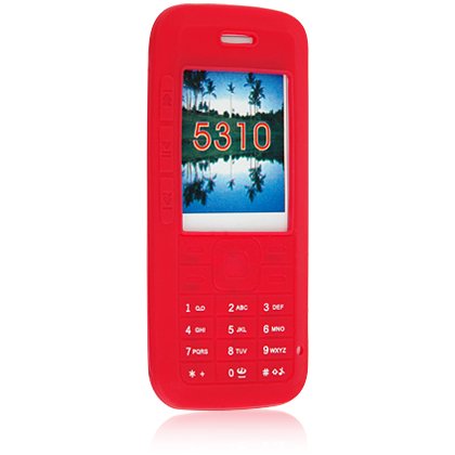 Silicone Skin Cover Case for Nokia 5310 Cell Phone - Red