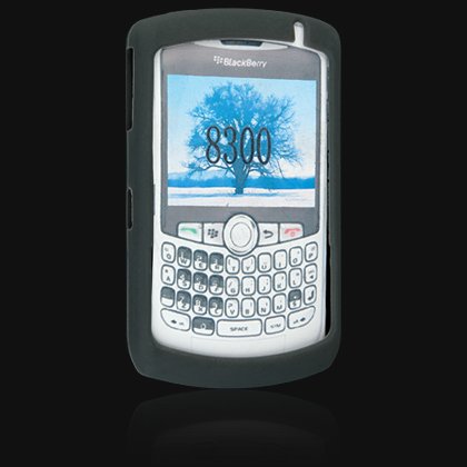 Full View Silicone Skin Cover Case for BlackBerry 8300 Curve - Black