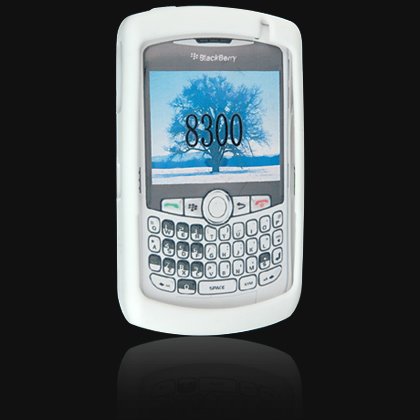 Full View Silicone Skin Cover Case for BlackBerry 8300 Curve - White