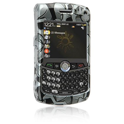 Hard Plastic Shield Protector Case for RIM BlackBerry 8300 Curve - BLACK SKULL