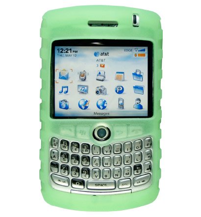 Premium Ribbed Silicone Skin Cover for BlackBerry Curve 8300 - Green