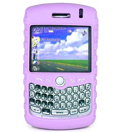 Premium Ribbed Silicone Skin Cover for BlackBerry Curve 8300 - Purple