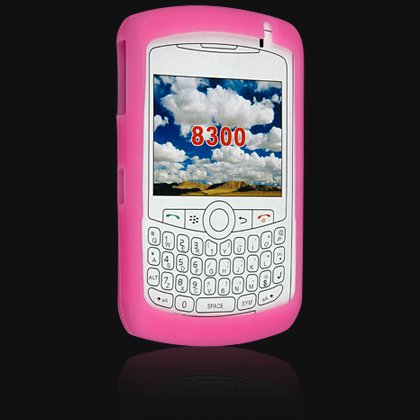 Soft Rubber Silicone Skin Cover Case for RIM BlackBerry 8300 / 8320 / 8330 Curve - HOT PINK