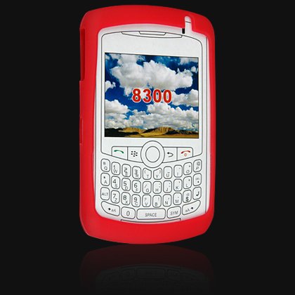 Soft Rubber Silicone Skin Cover Case for RIM BlackBerry 8300 / 8320 / 8330 Curve - RED