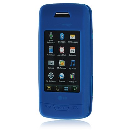 Soft Rubber Silicone Skin Cover Case for LG Voyager VX10000 - Blue