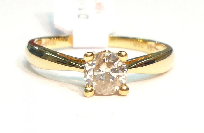 18K Yellow Gold 0.49 Diamond Solitare Ring