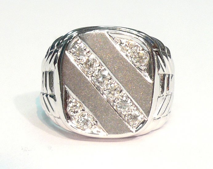 18K White Gold 0.36cts. Diamond Men's Ring