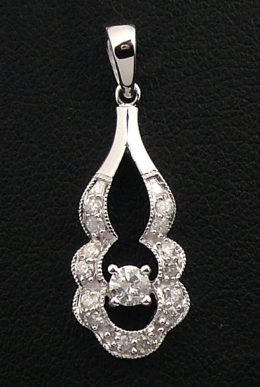 18K White Gold 0.30cts Diamond Pendant