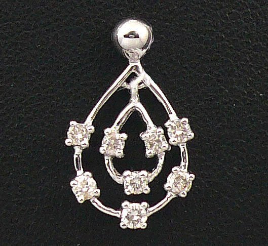 18K White Gold 0.24cts Diamond Pendant