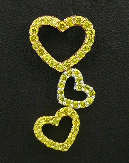 18K Rose, White, Yellow Gold 0.88cts. Treated Yellow Diamond Pendant