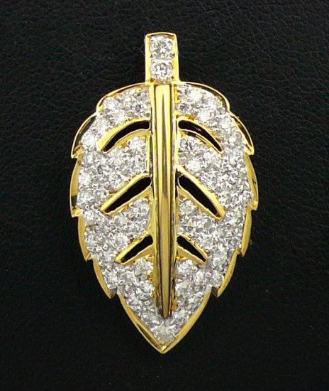 18K White & Yellow Gold 1.10cts Diamond Pendant