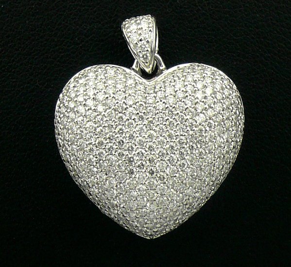 18K White Gold 2.56cts. Diamond Pendant